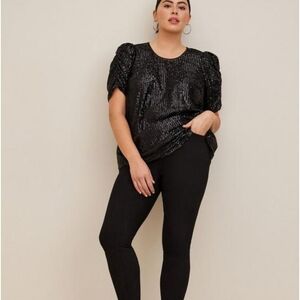 MAKE AN OFFER! Sequin Ruched Sleeve Top
